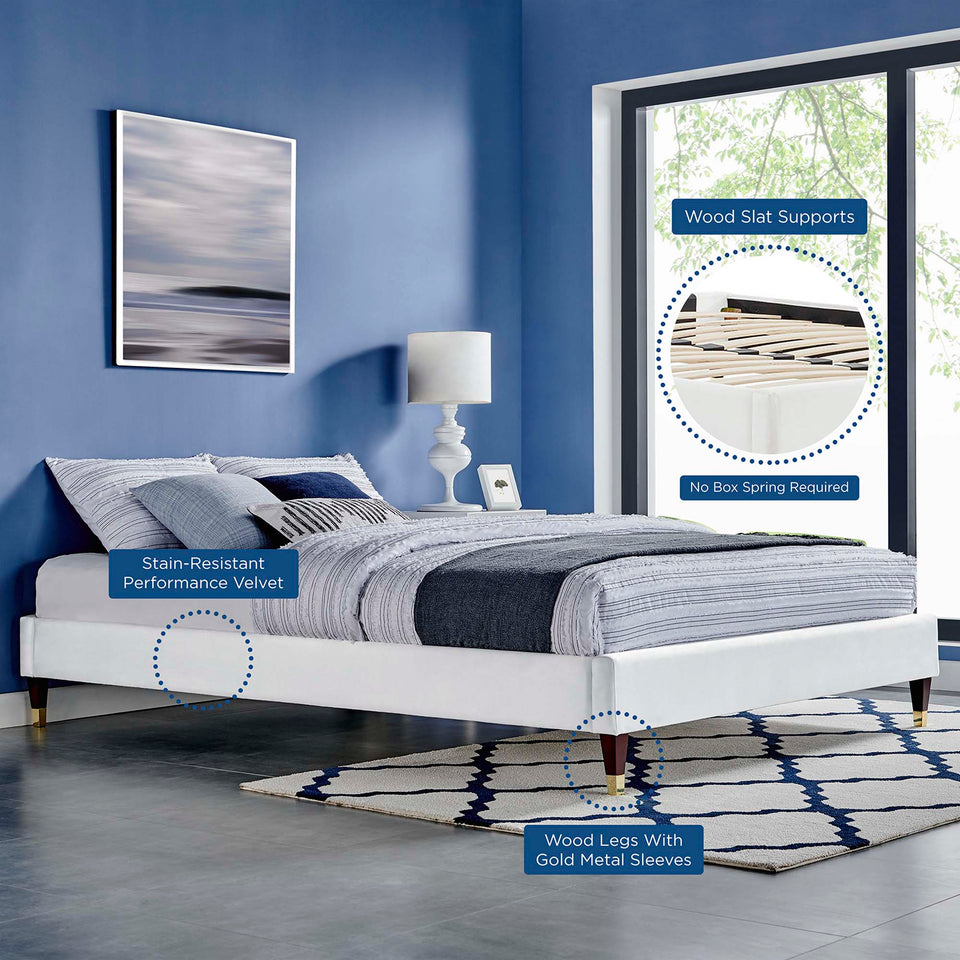 Harlow Performance Velvet King Platform Bed Frame by Modway