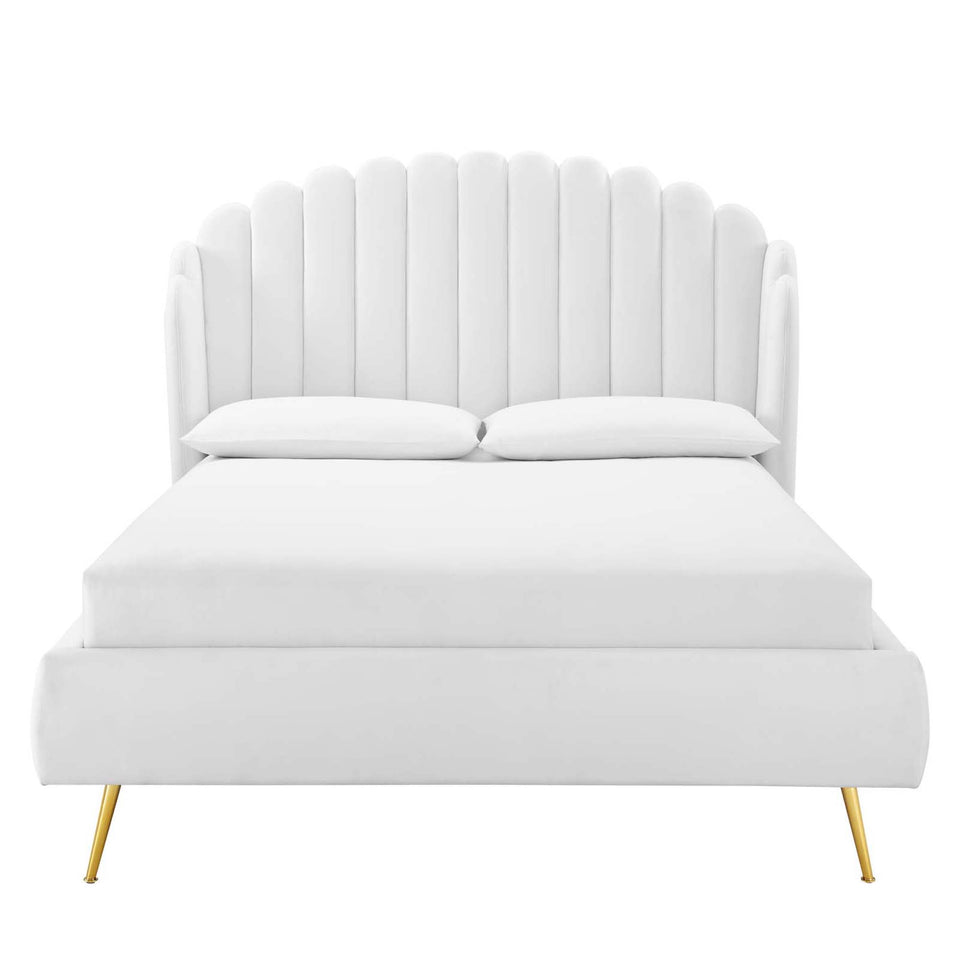 Lana Performance Velvet Queen Wingback Platform Bed by Modway