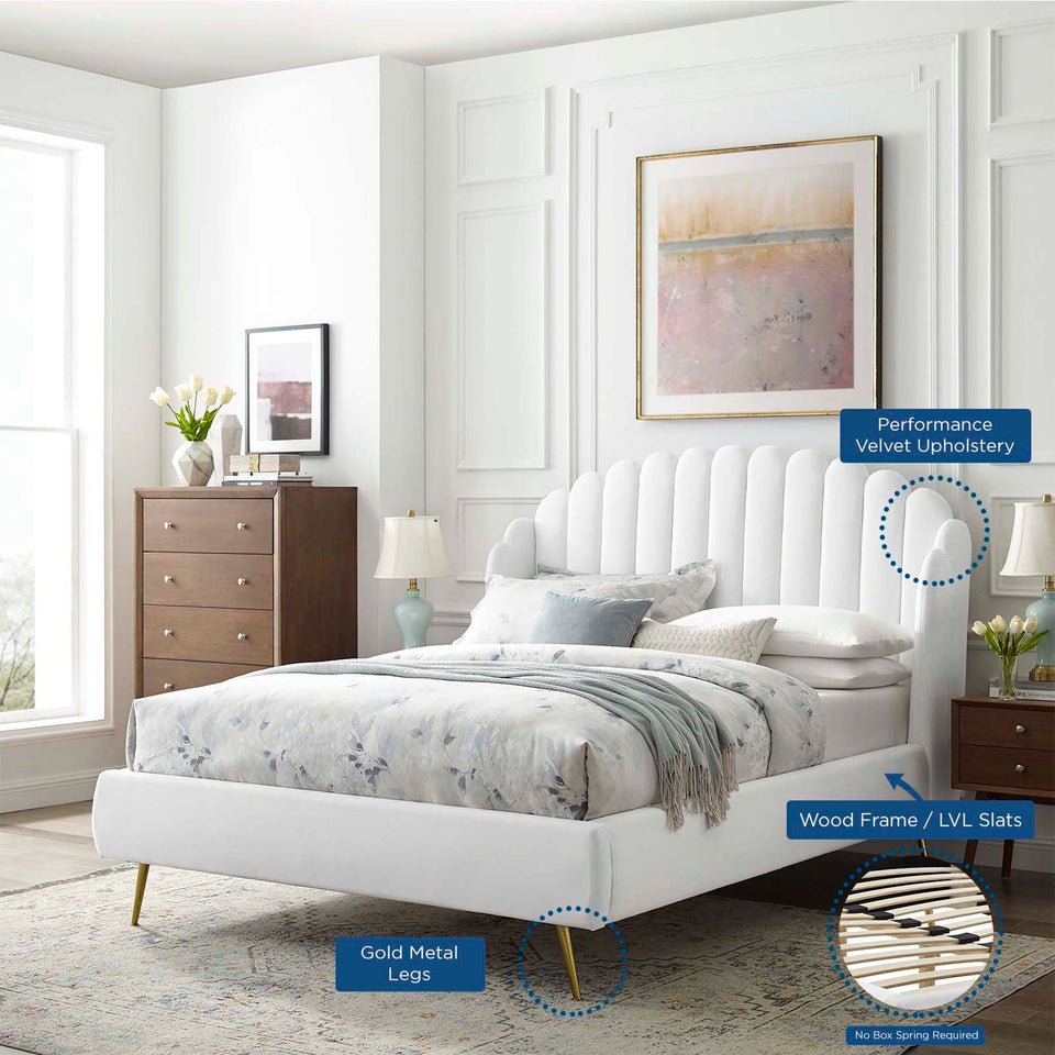 Lana Performance Velvet Queen Wingback Platform Bed by Modway