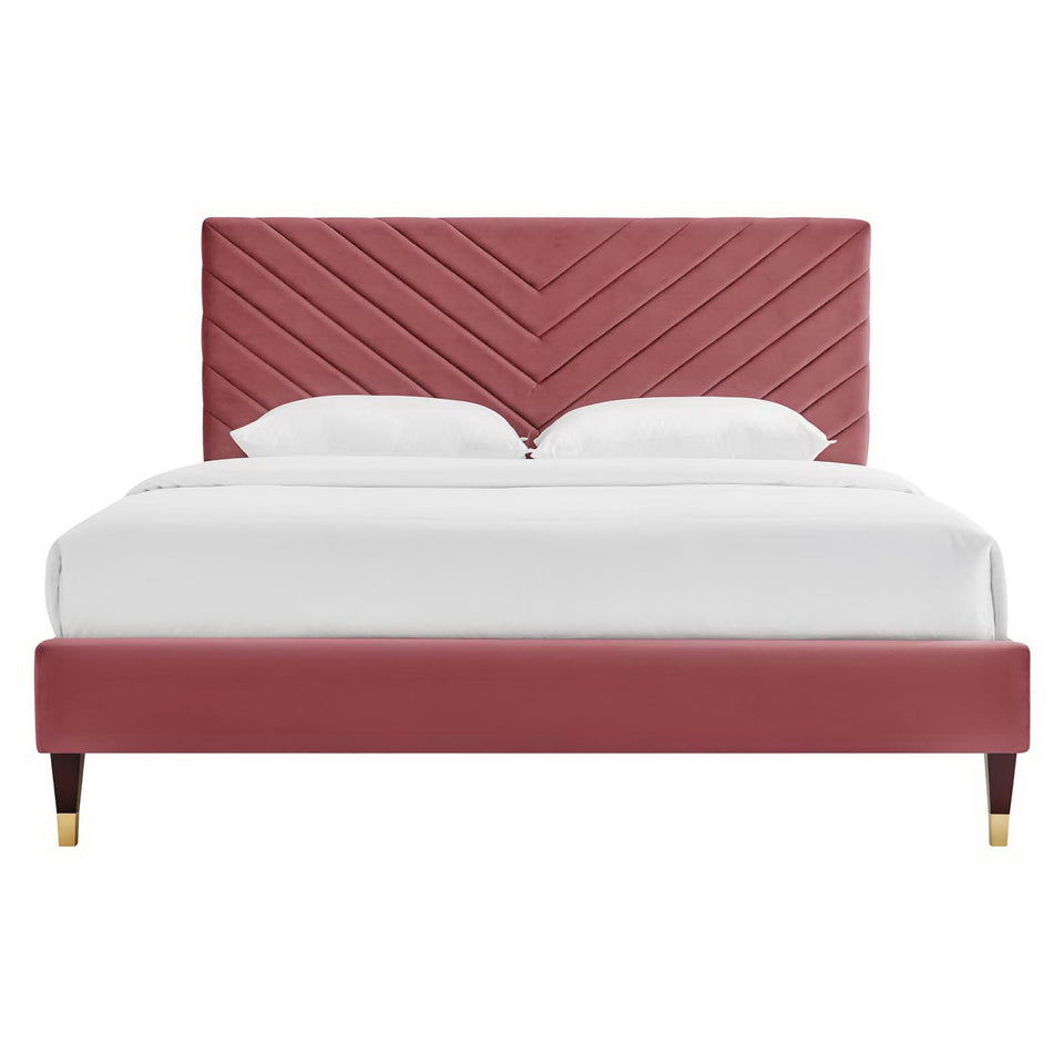 Roxanne Performance Velvet Queen Platform Bed by Modway