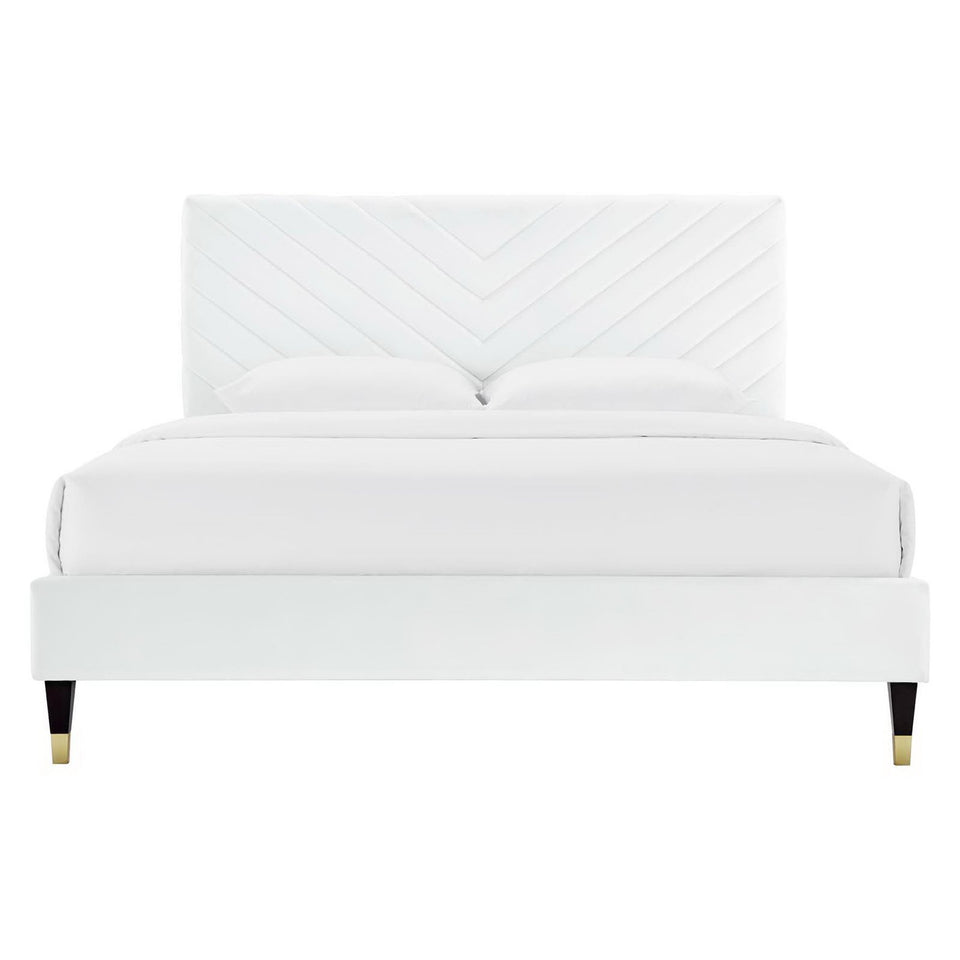Roxanne Performance Velvet Queen Platform Bed by Modway