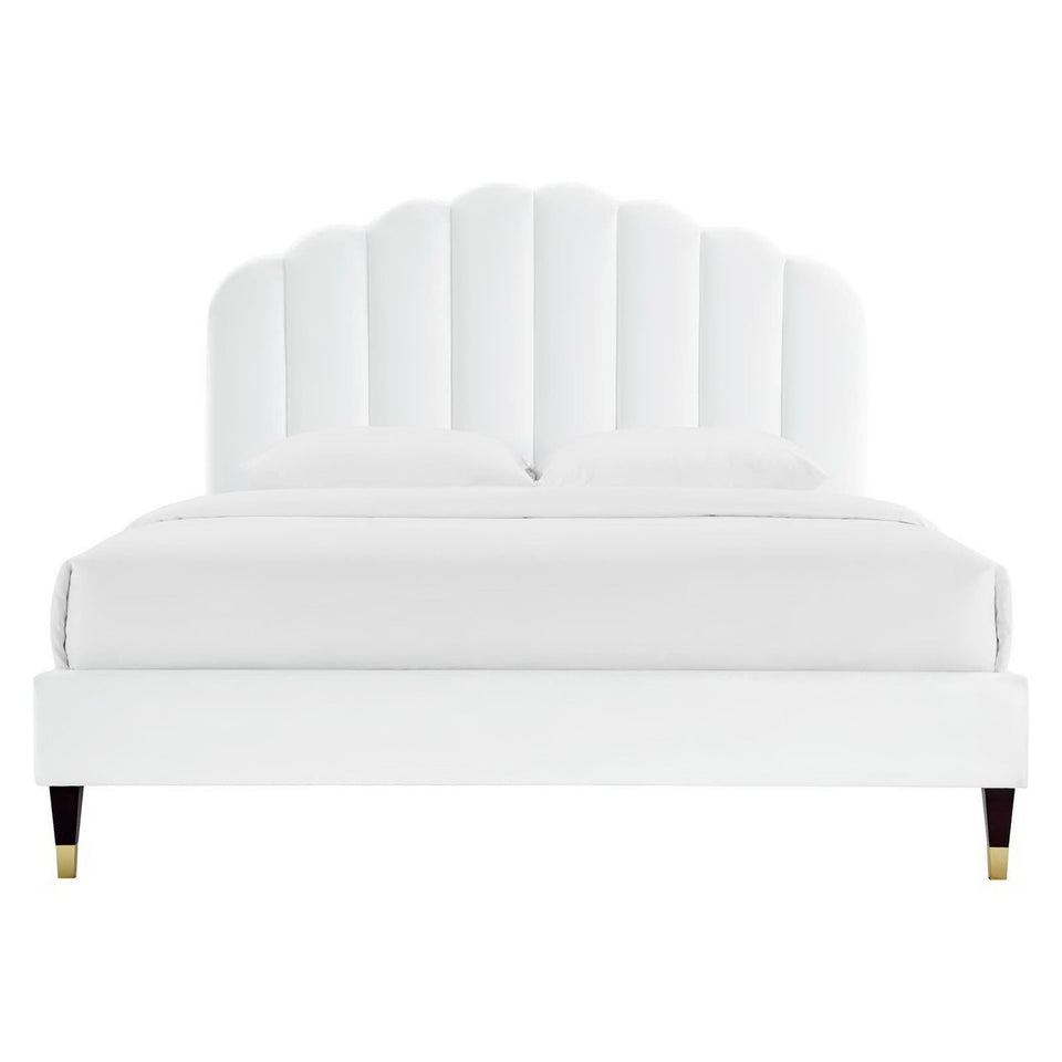 Daisy Performance Velvet Queen Platform Bed by Modway
