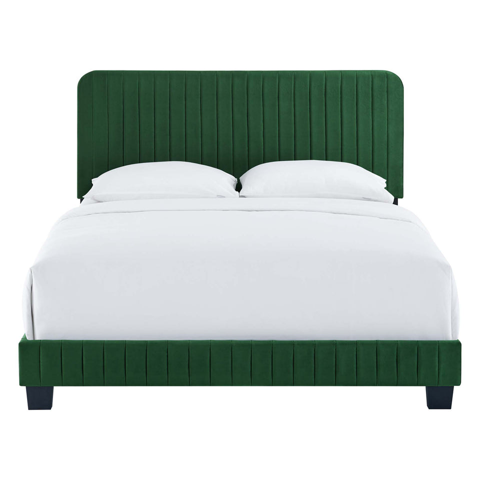 Celine Channel Tufted Performance Velvet Queen Bed by Modway