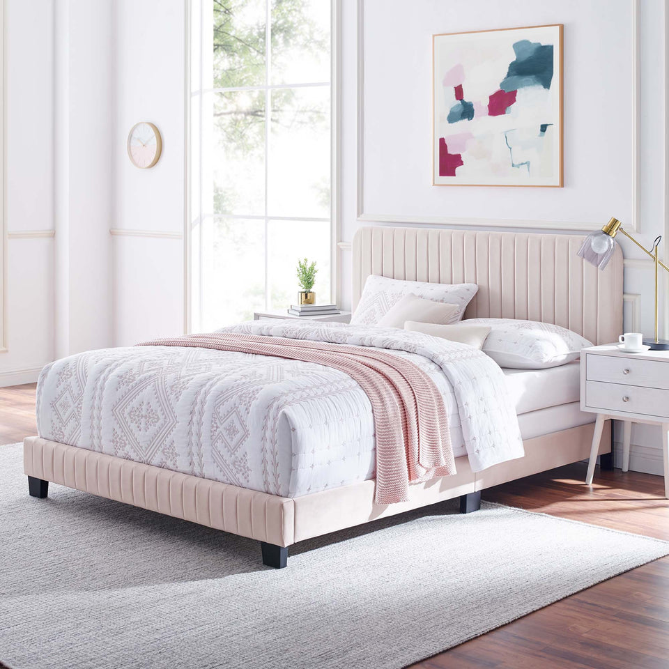 Celine Channel Tufted Performance Velvet Twin Bed by Modway