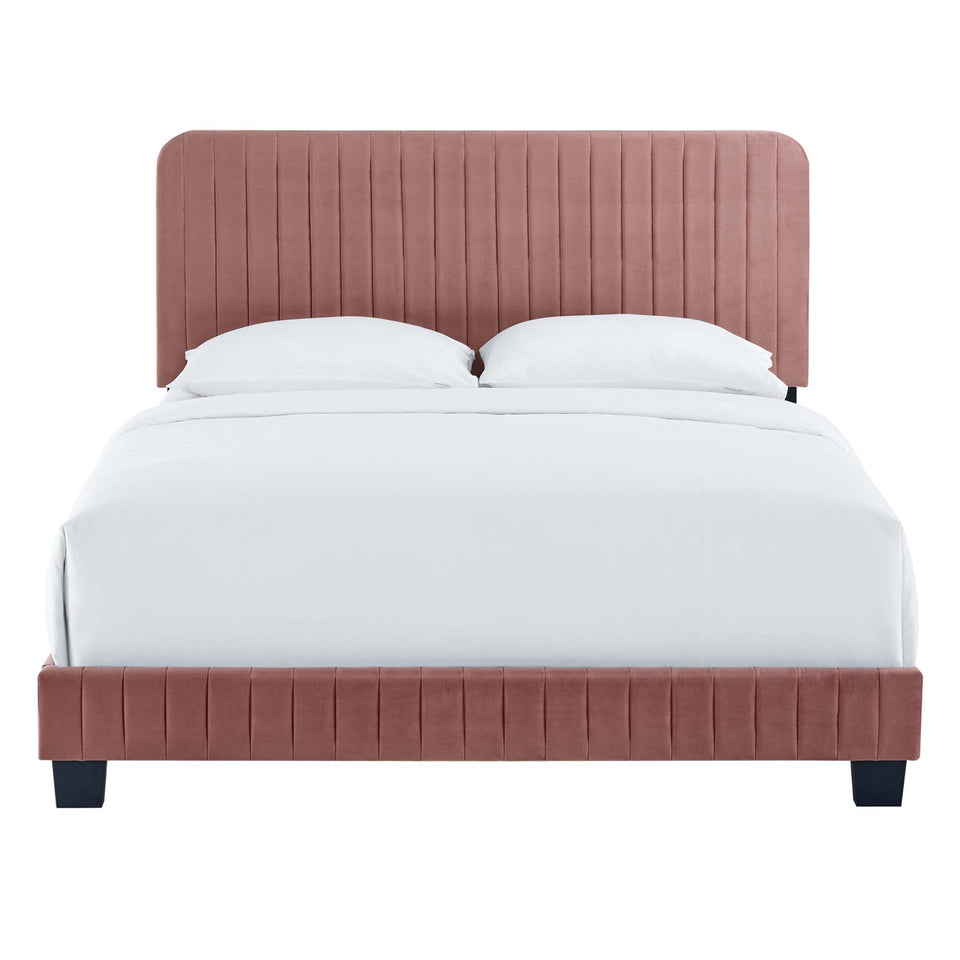 Celine Channel Tufted Performance Velvet King Platform Bed by Modway