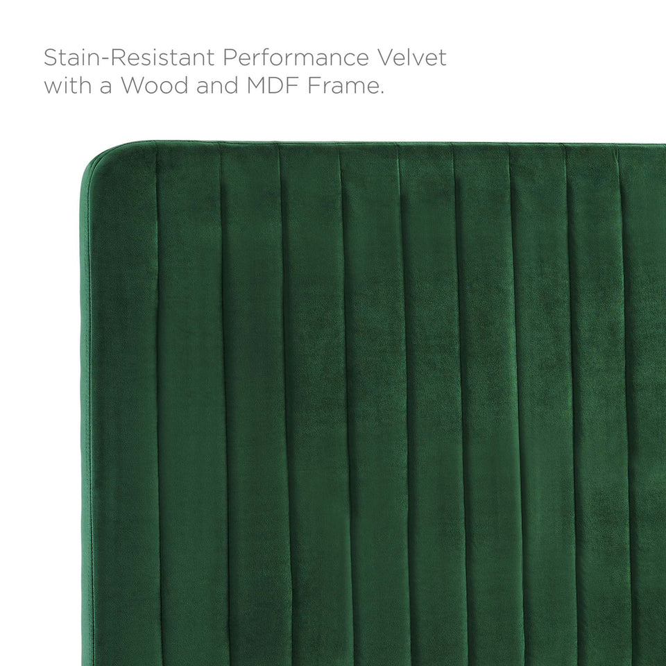 Milenna Channel Tufted Performance Velvet Twin Headboard by Modway