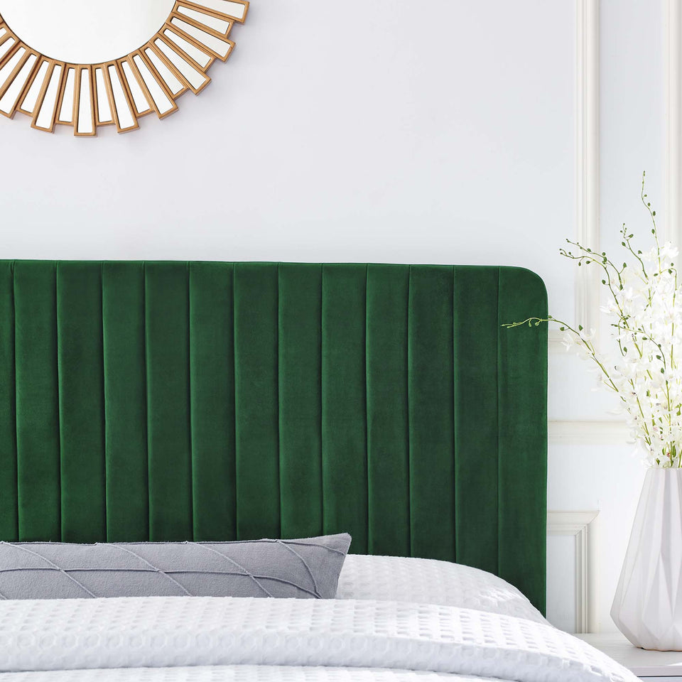 Milenna Channel Tufted Performance Velvet Twin Headboard by Modway