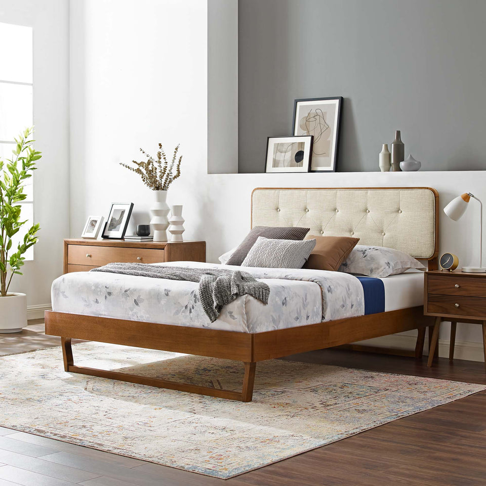 Bridgette Wood Queen Platform Bed With Angular Frame by Modway