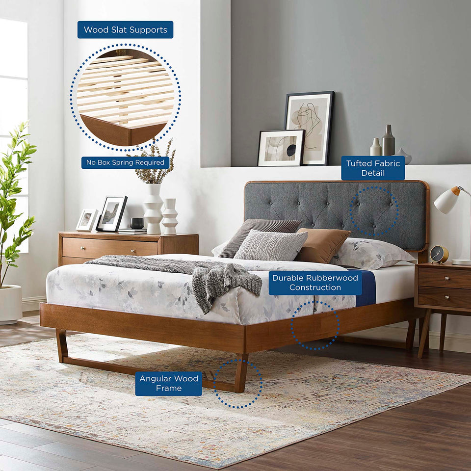 Bridgette Wood Queen Platform Bed With Angular Frame by Modway