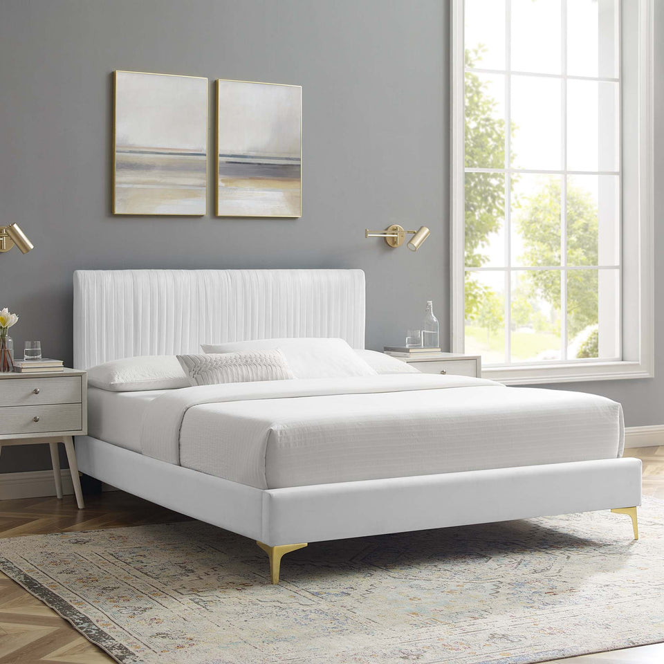 Peyton Performance Velvet Queen Platform Bed by Modway