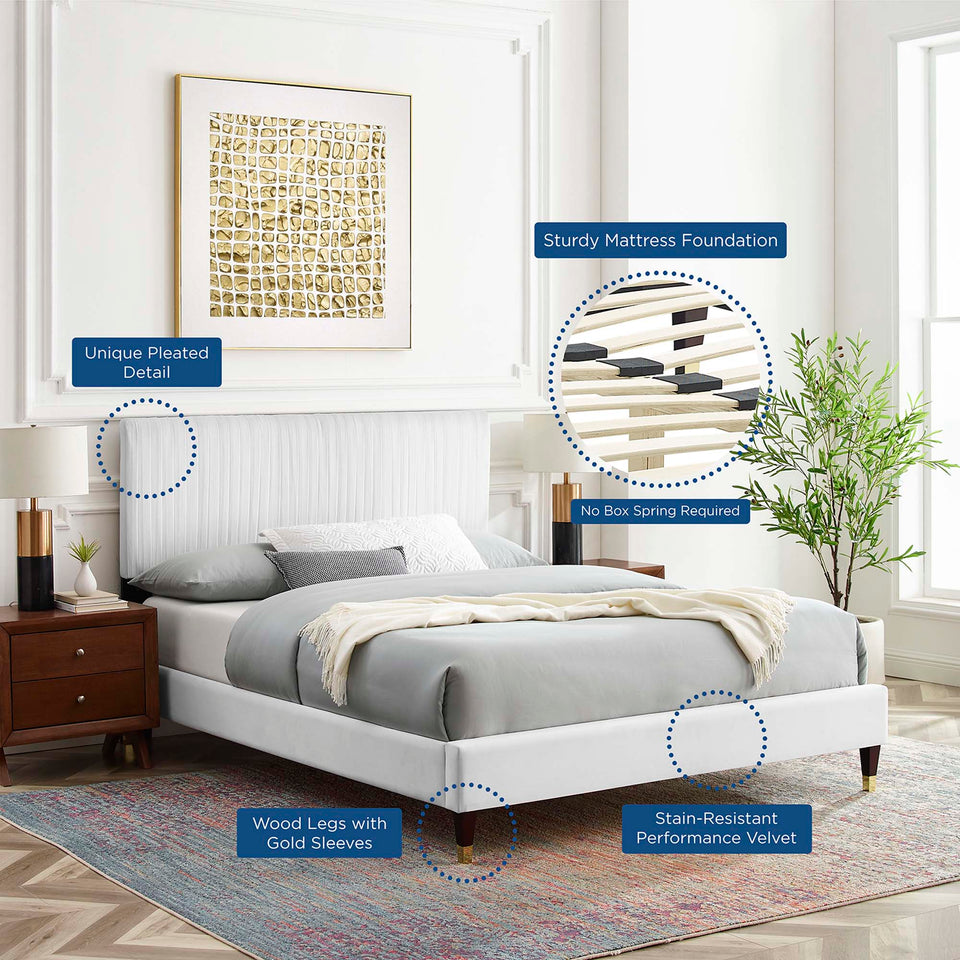 Peyton Performance Velvet Queen Platform Bed by Modway