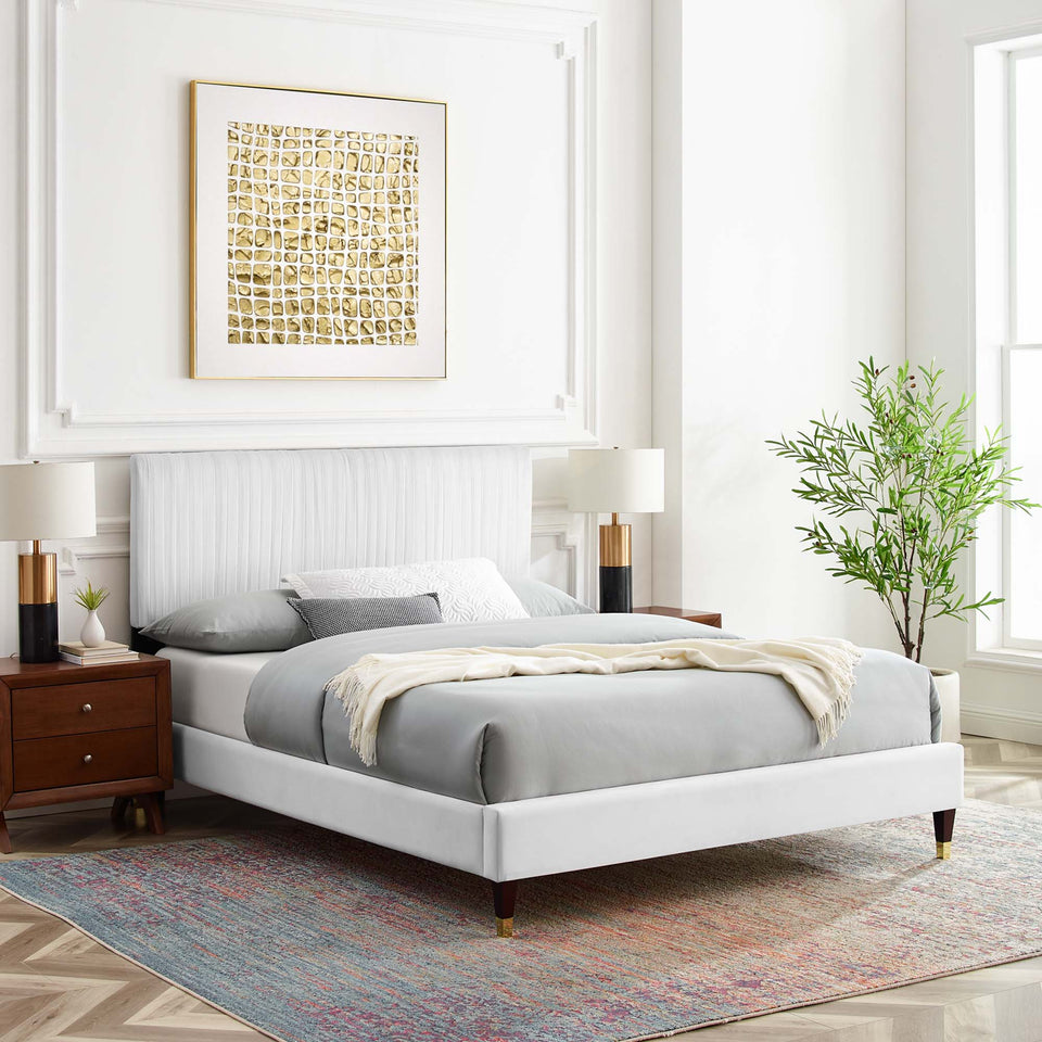 Peyton Performance Velvet Queen Platform Bed by Modway
