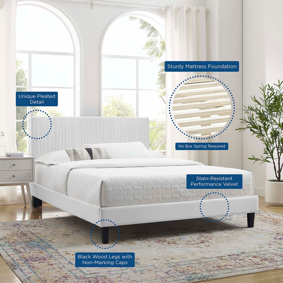 Peyton Performance Velvet Queen Platform Bed by Modway