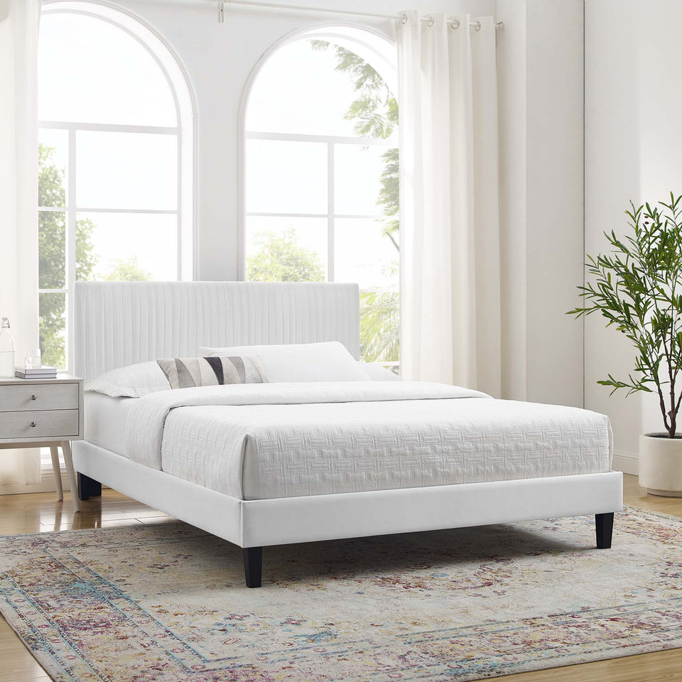 Peyton Performance Velvet Queen Platform Bed by Modway