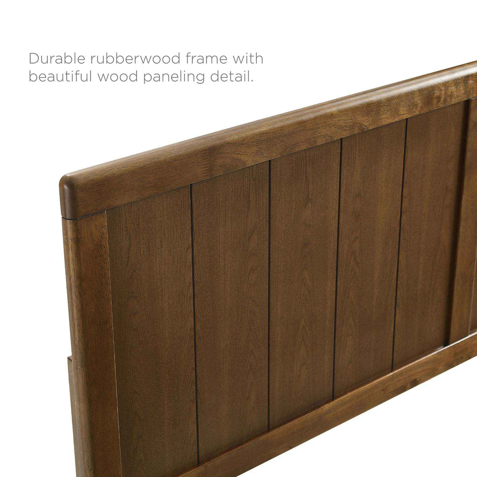 Alana Wood Full Platform Bed With Angular Frame