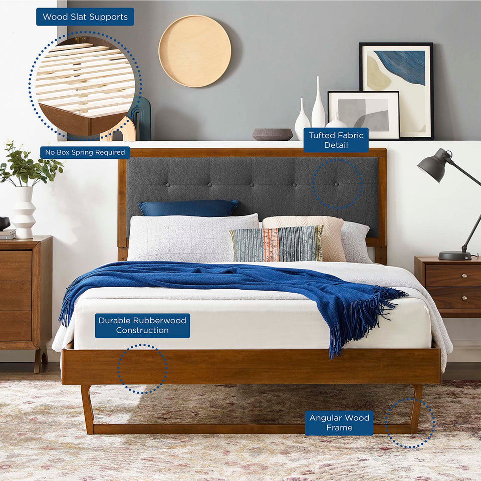 Willow Wood King Platform Bed With Angular Frame by Modway