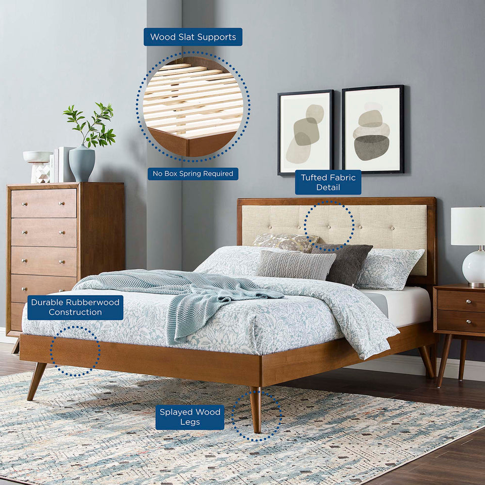 Willow Wood King Platform Bed With Splayed Legs by Modway