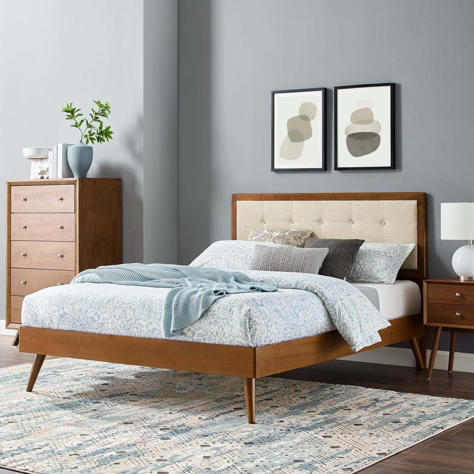 Willow Wood King Platform Bed With Splayed Legs by Modway