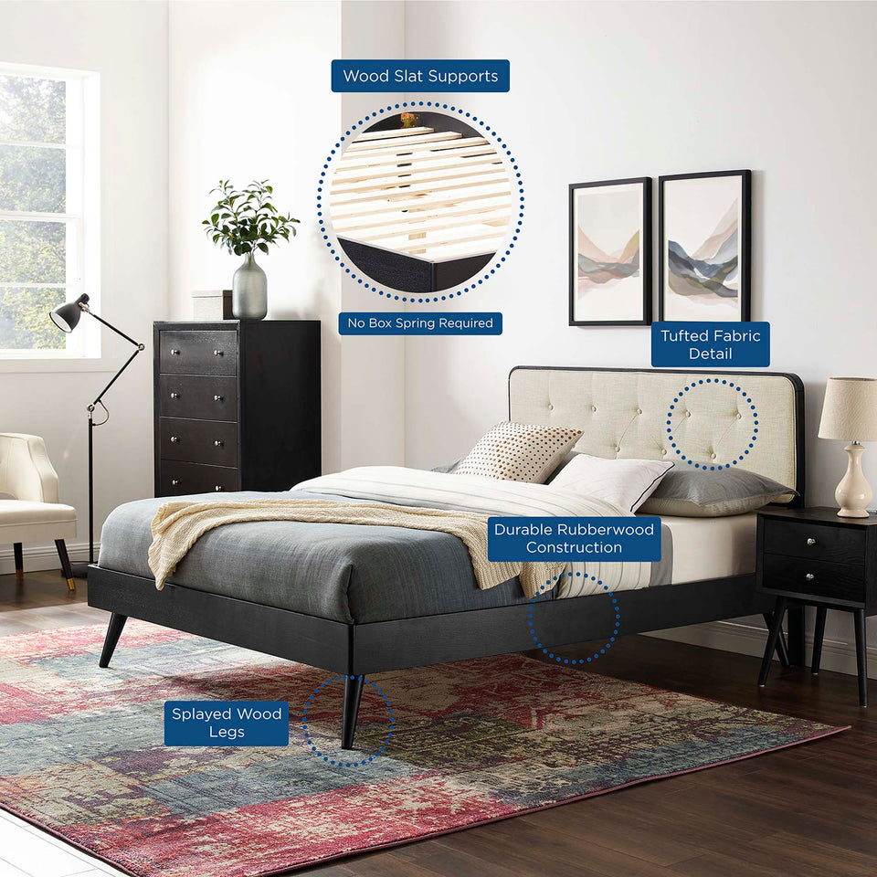 Bridgette Wood King Platform Bed With Splayed Legs by Modway
