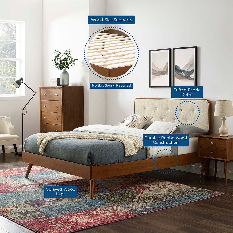 Bridgette Wood Twin Platform Bed With Splayed Legs by Modway