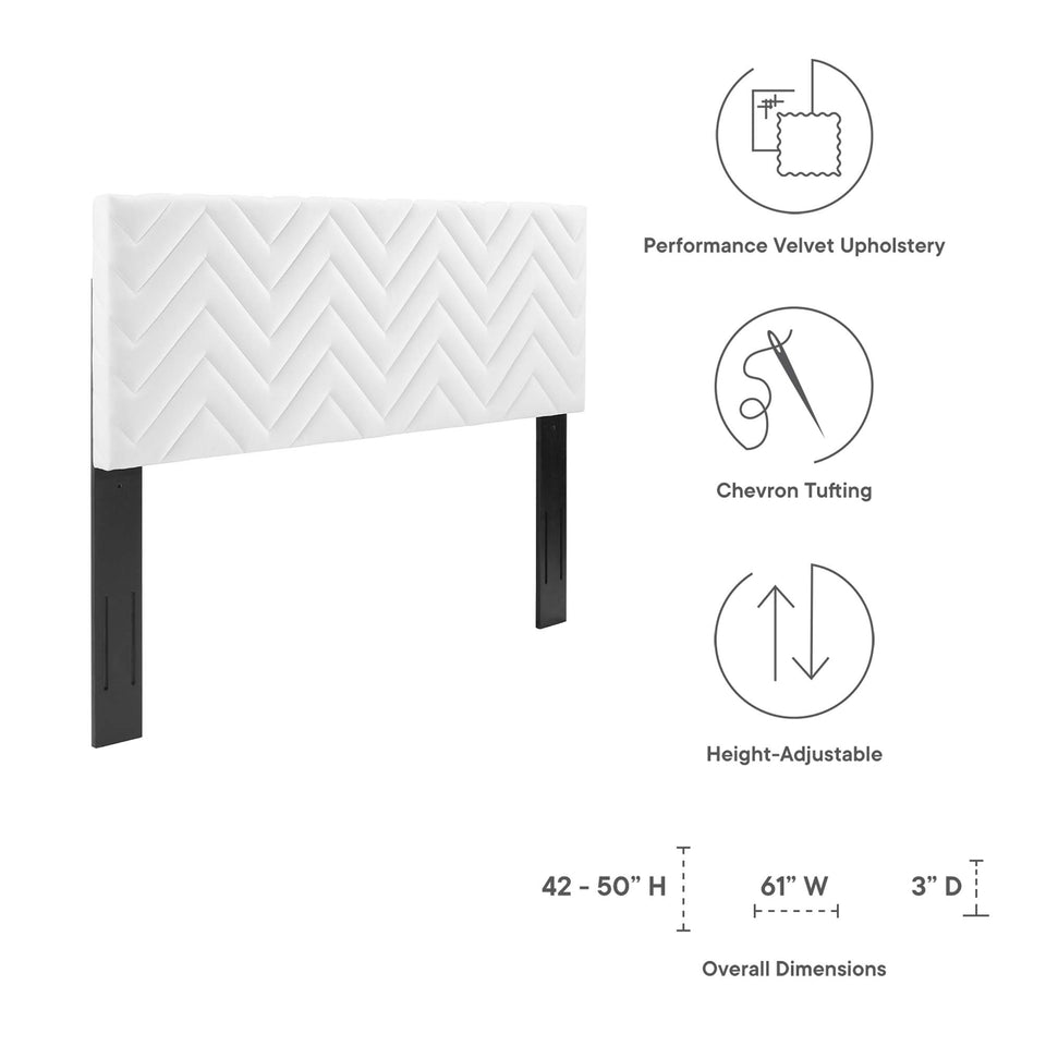 Mercy Chevron Tufted Performance Velvet Twin Headboard by Modway