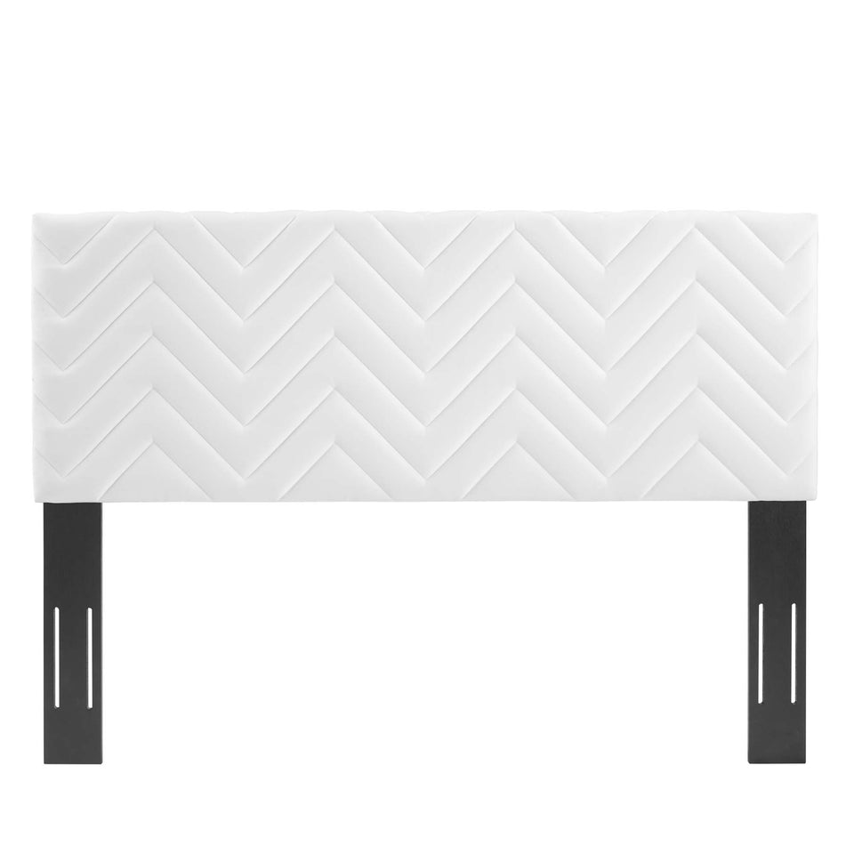 Leah Chevron Tufted Performance Velvet Queen Platform Bed by Modway