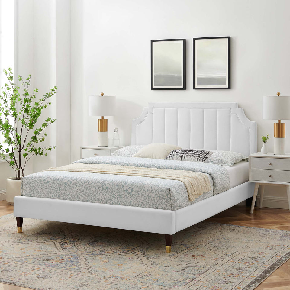 Sienna Performance Velvet Queen Platform Bed by Modway