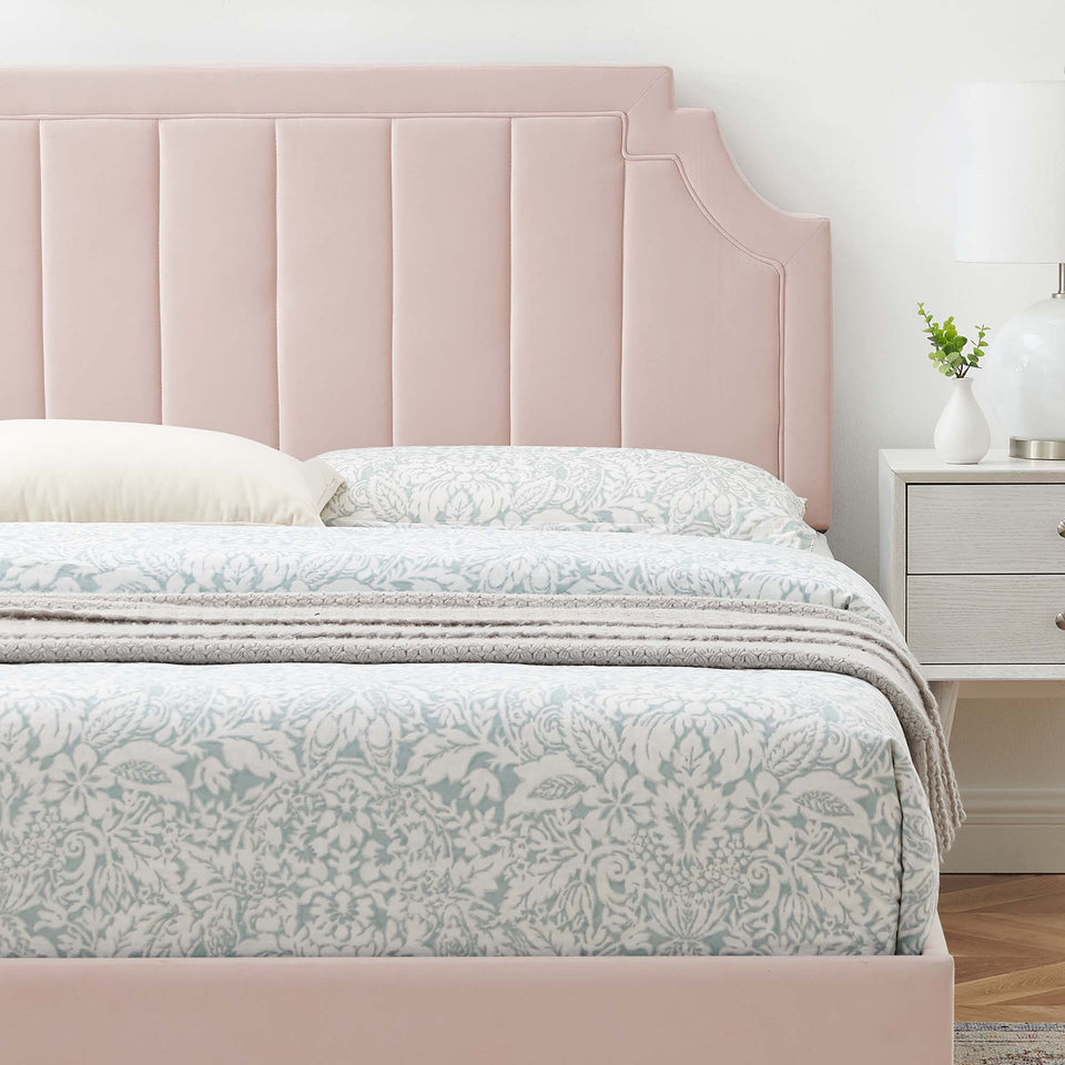 Sienna Performance Velvet Queen Platform Bed by Modway