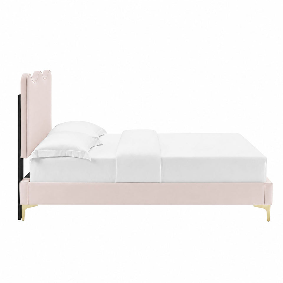 Current Performance Velvet Twin Platform Bed by Modway