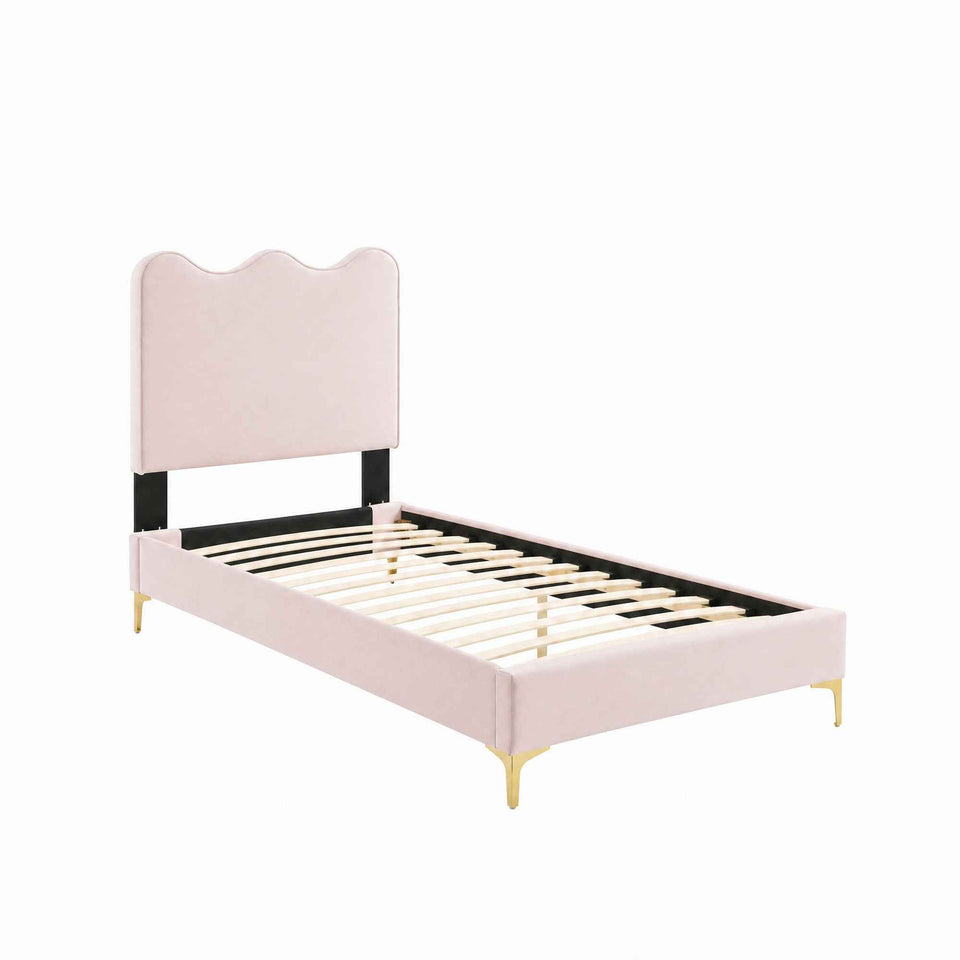 Current Performance Velvet Twin Platform Bed by Modway
