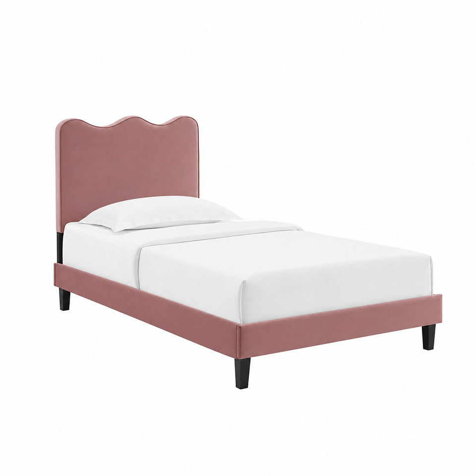 Current Performance Velvet Twin Platform Bed by Modway