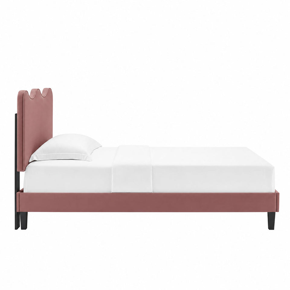 Current Performance Velvet Twin Platform Bed by Modway