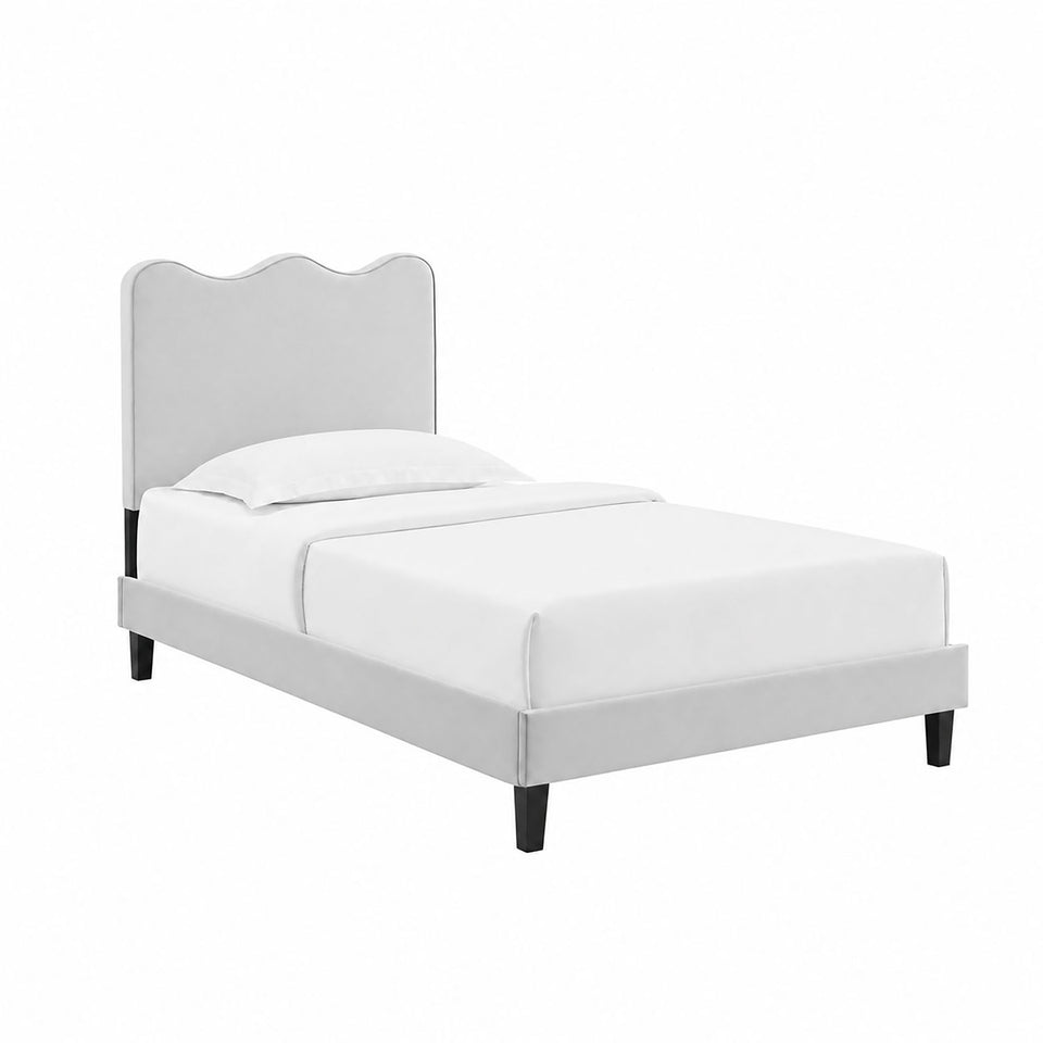 Current Performance Velvet Twin Platform Bed by Modway