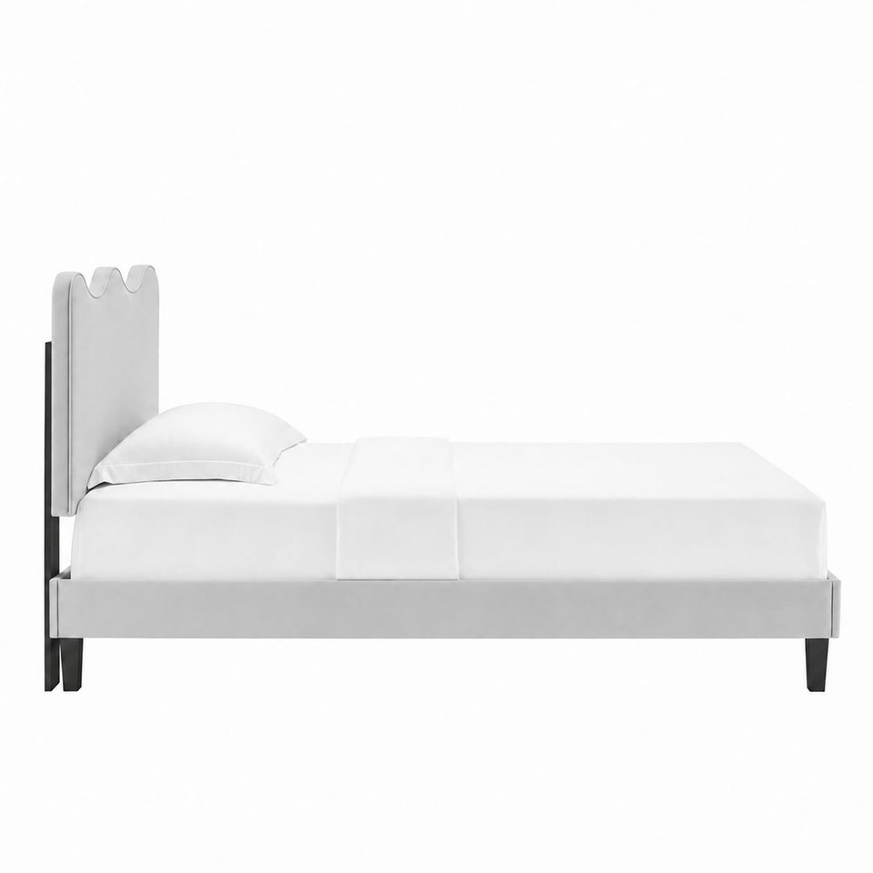 Current Performance Velvet Twin Platform Bed by Modway