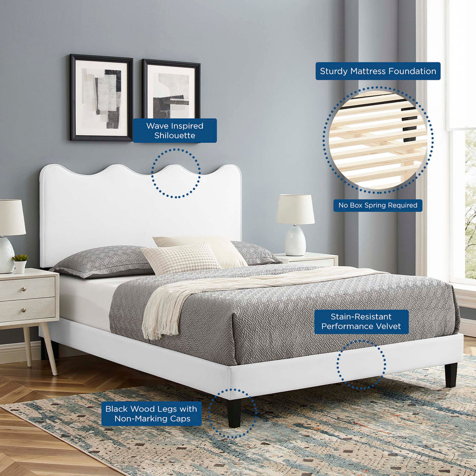 Current Performance Velvet Twin Platform Bed by Modway