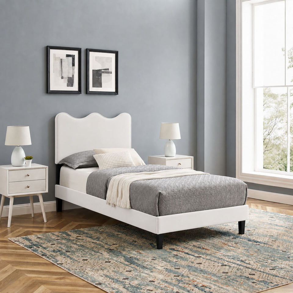 Current Performance Velvet Twin Platform Bed by Modway