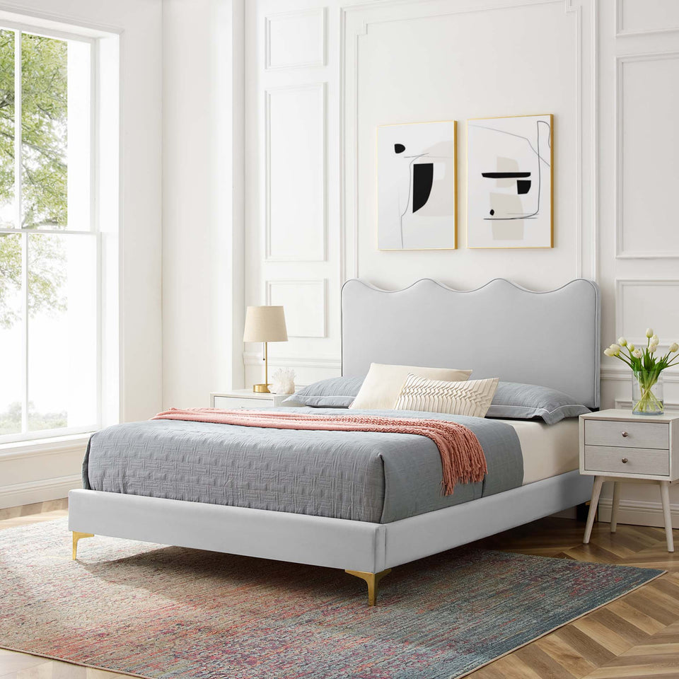 Current Performance Velvet Full Platform Bed by Modway