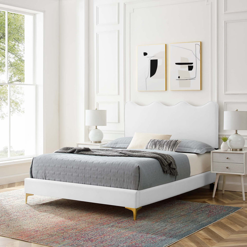 Current Performance Velvet Full Platform Bed by Modway