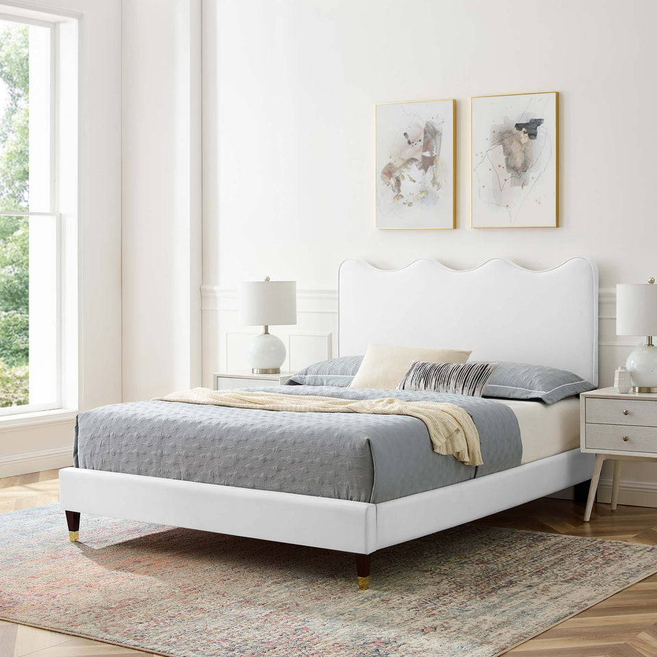 Current Performance Velvet Queen Platform Bed by Modway