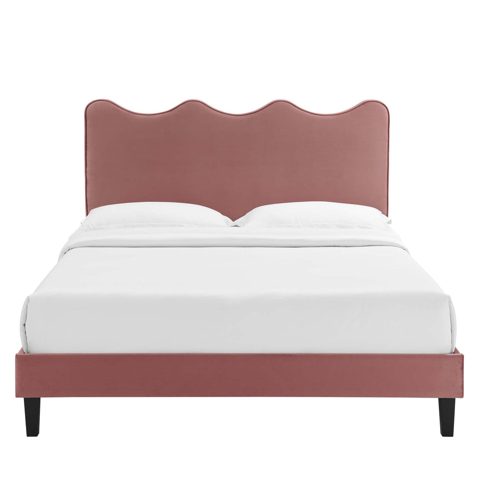Current Performance Velvet Queen Platform Bed by Modway
