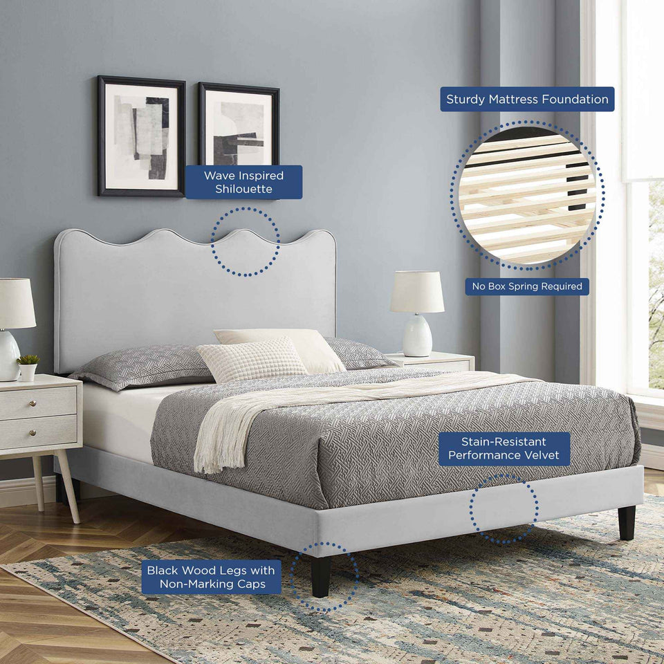 Current Performance Velvet King Platform Bed by Modway