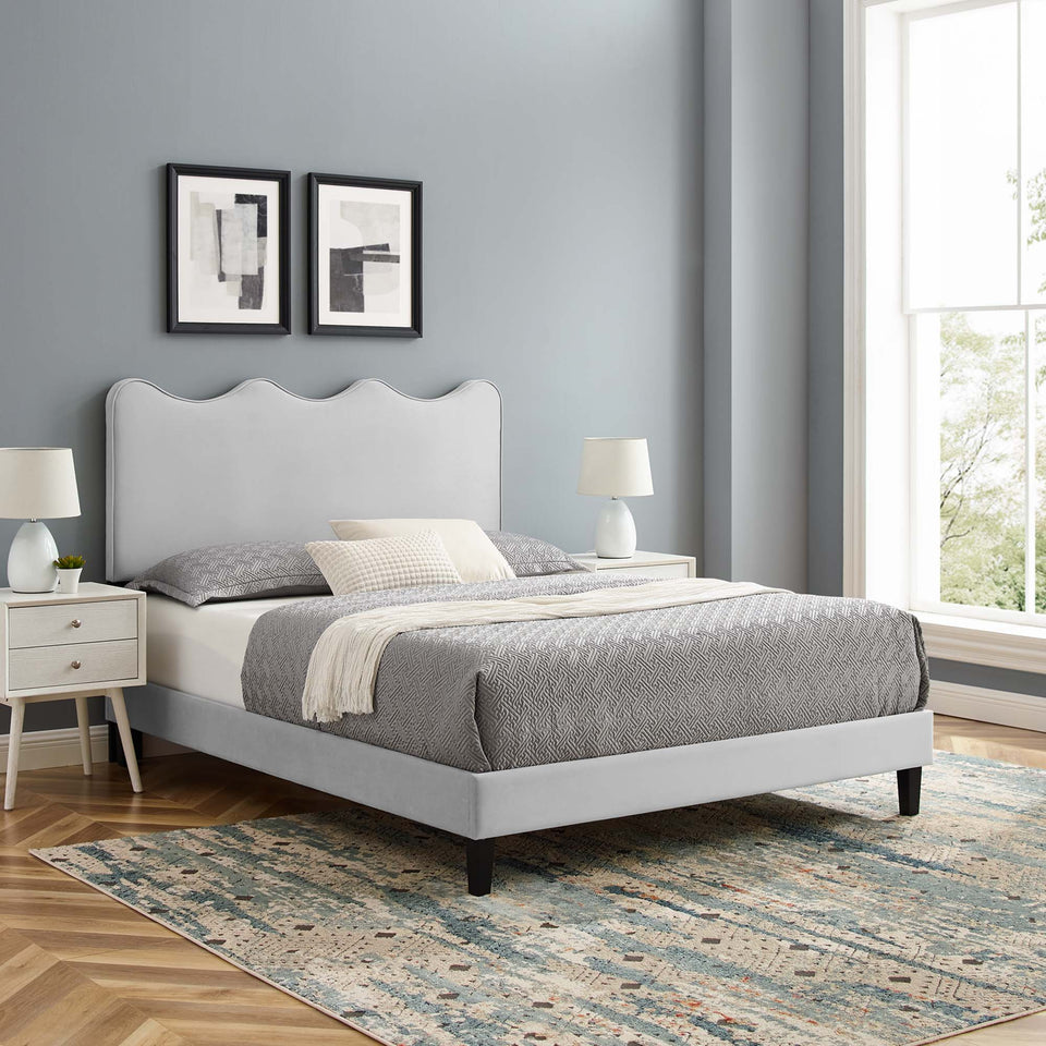 Current Performance Velvet King Platform Bed by Modway