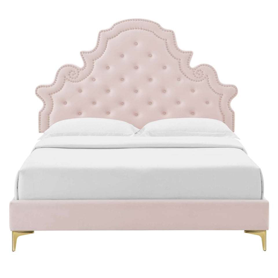 Gwyneth Tufted Performance Velvet Queen Platform Bed by Modway