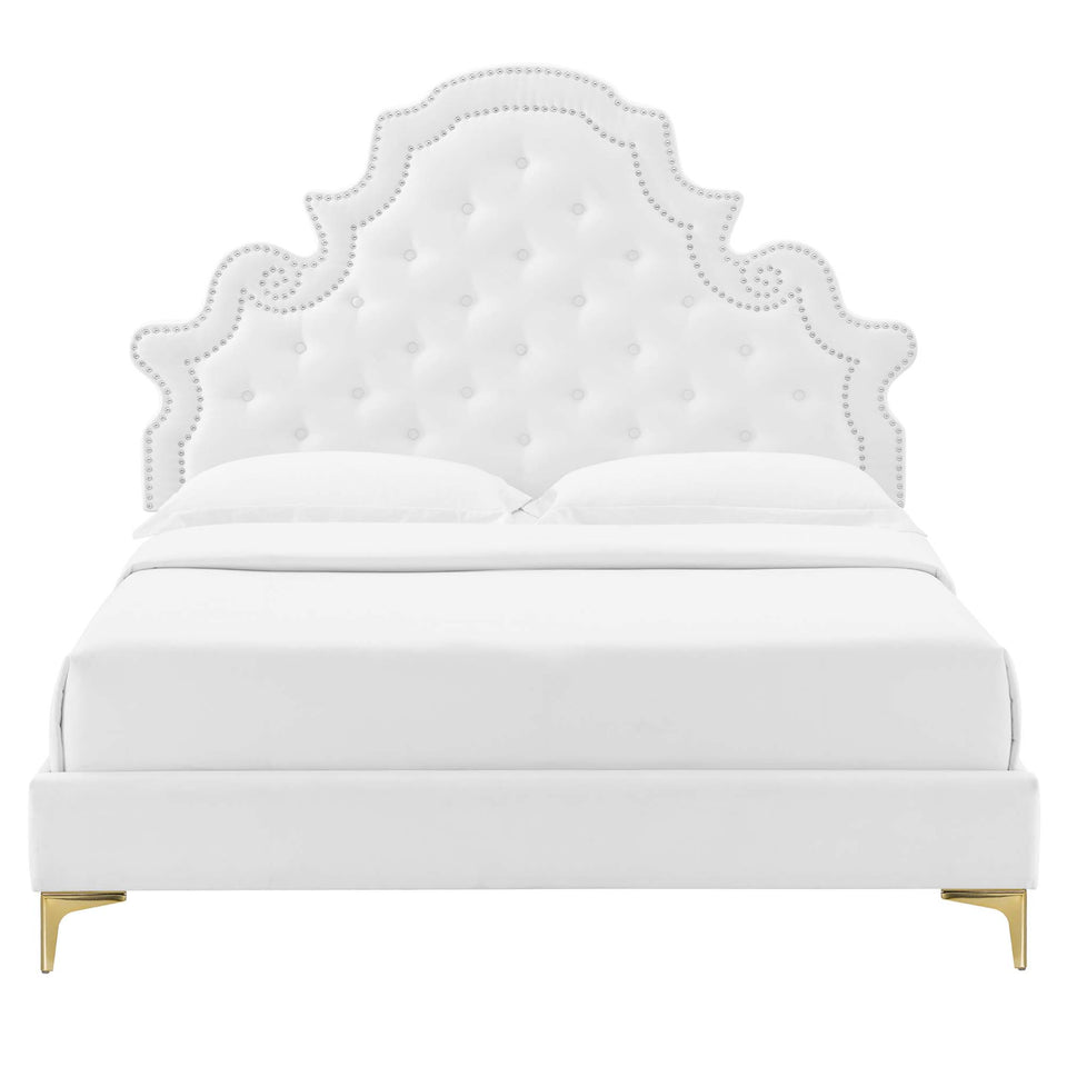 Gwyneth Tufted Performance Velvet Queen Platform Bed by Modway