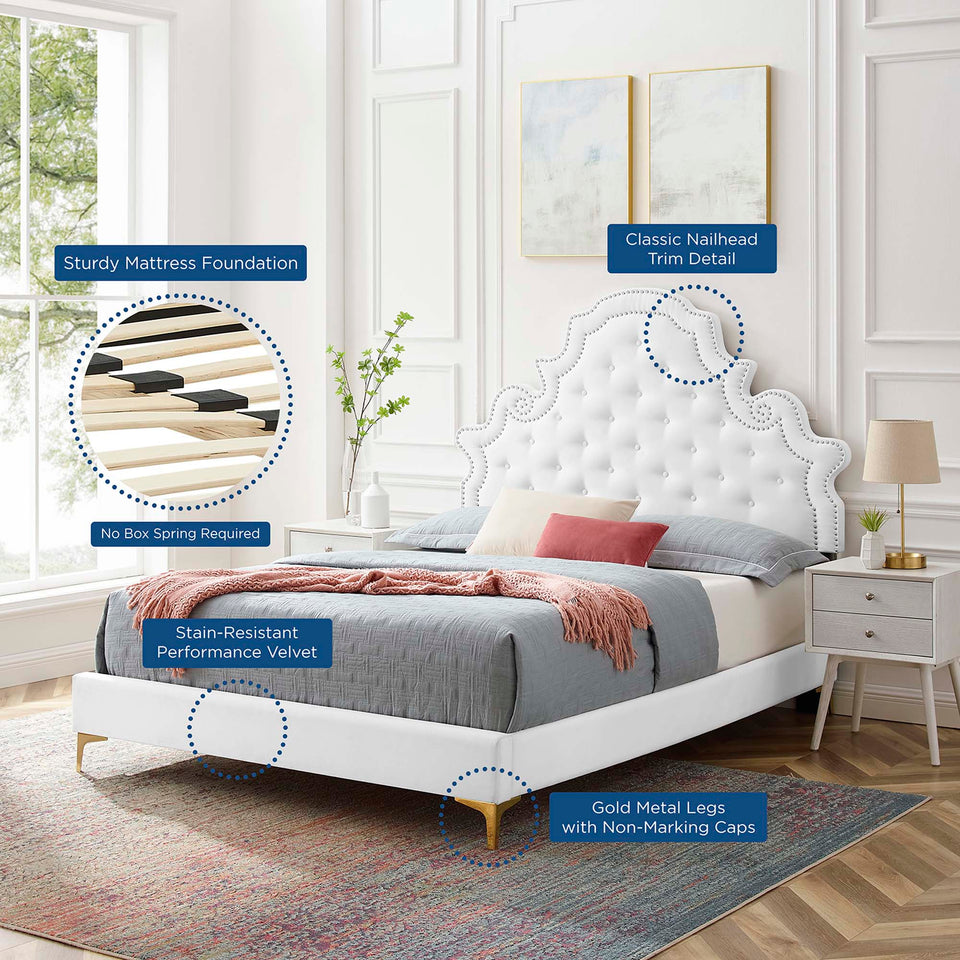 Gwyneth Tufted Performance Velvet Full Platform Bed by Modway