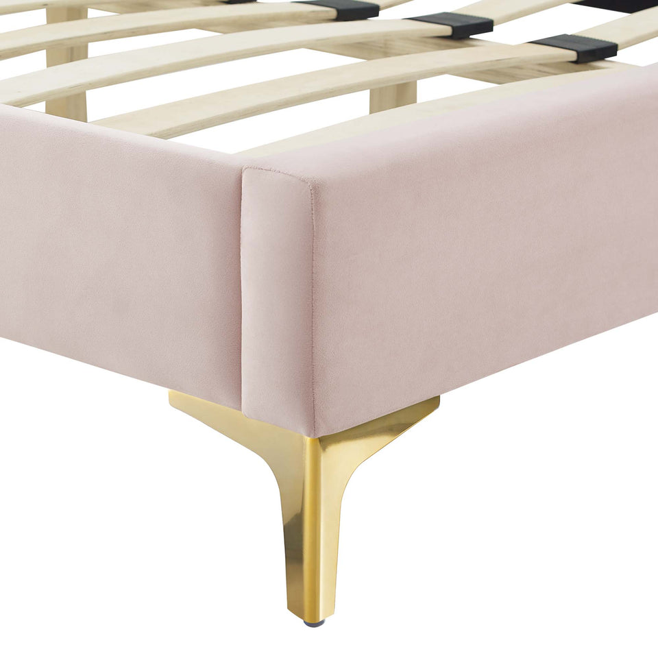 Amber Performance Velvet Queen Platform Bed by Modway