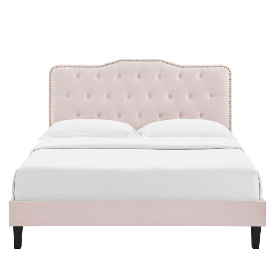 Amber Performance Velvet Queen Platform Bed by Modway