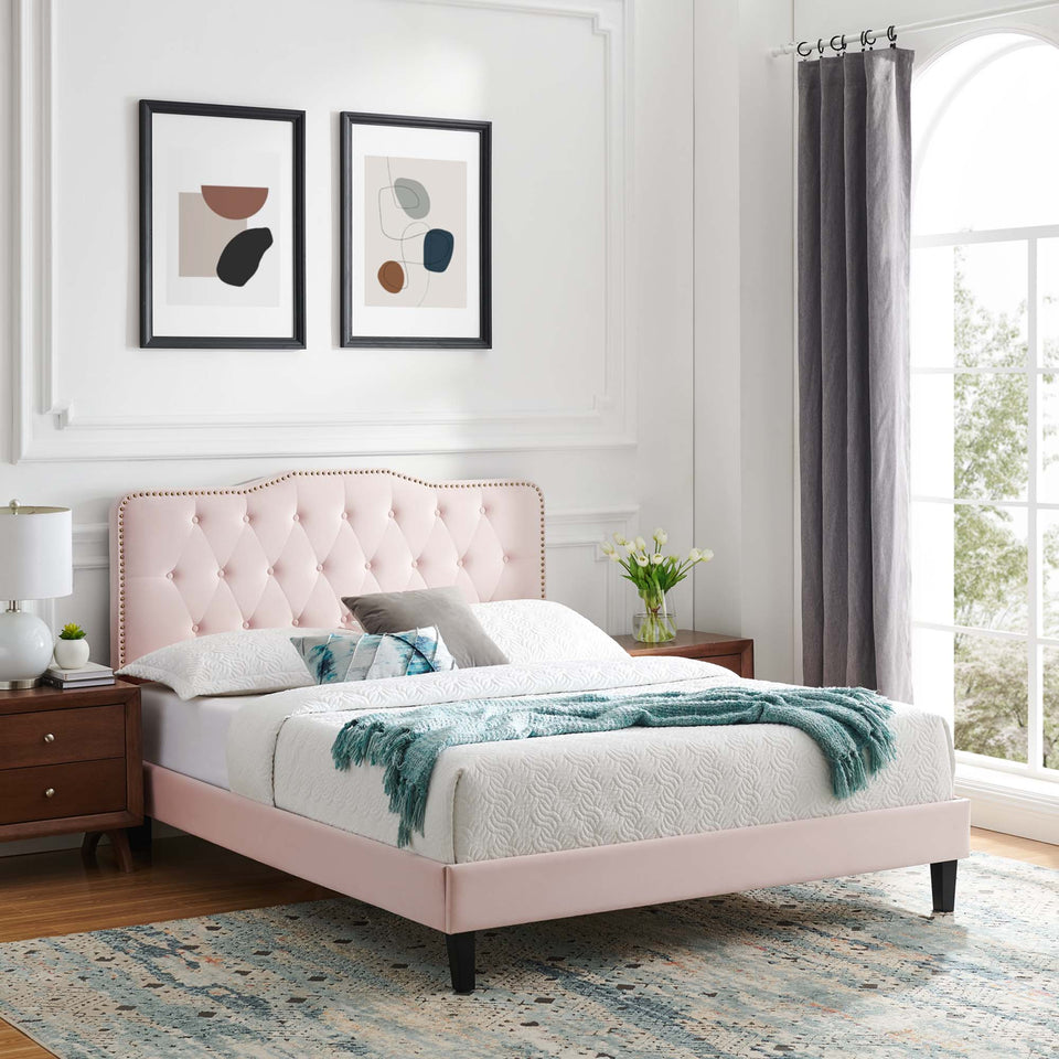 Amber Performance Velvet Twin Platform Bed by Modway