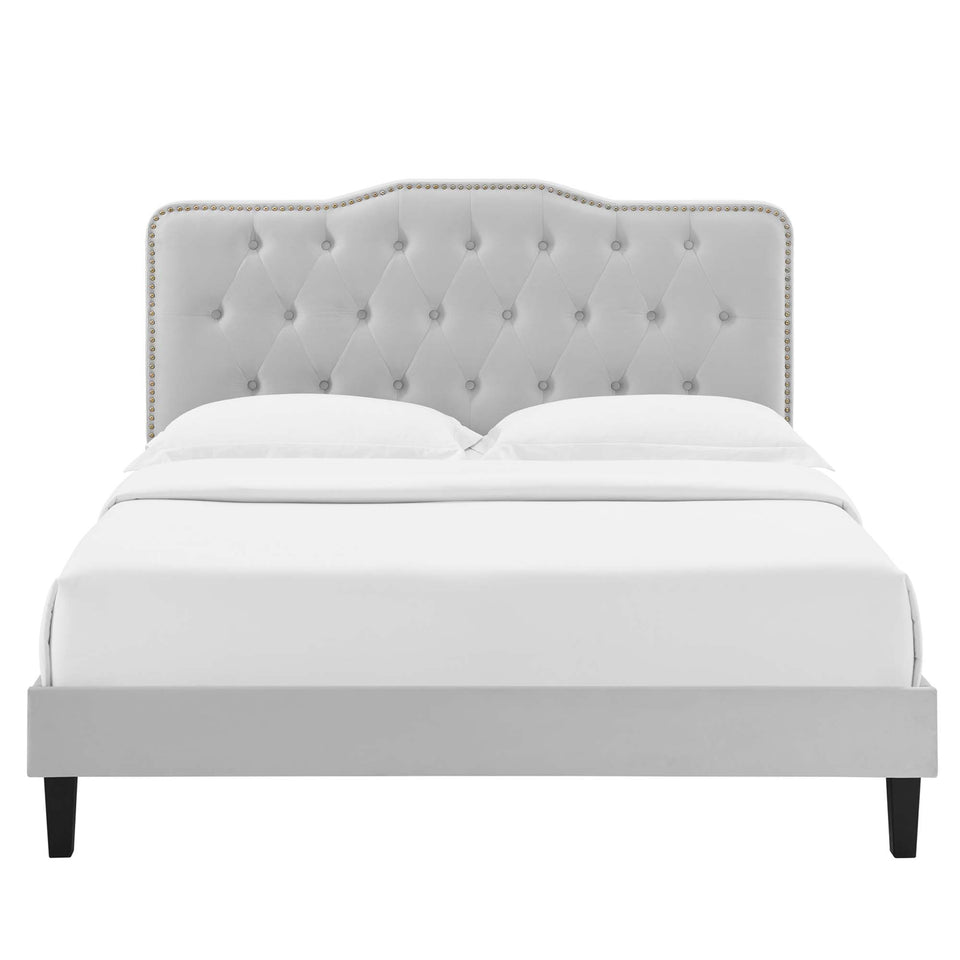 Amber Tufted Performance Velvet King Platform Bed by Modway