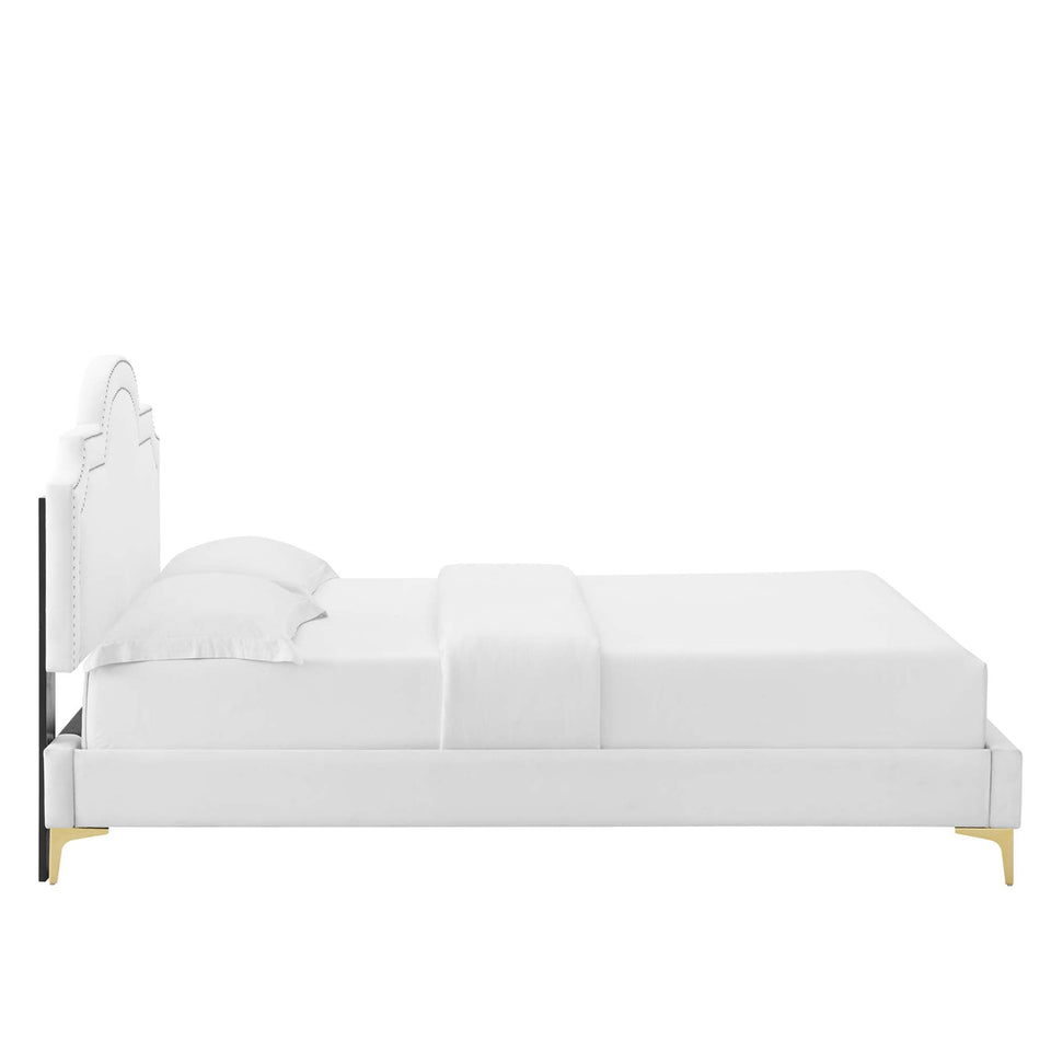 Aviana Performance Velvet Bed With Gold Legs by Modway